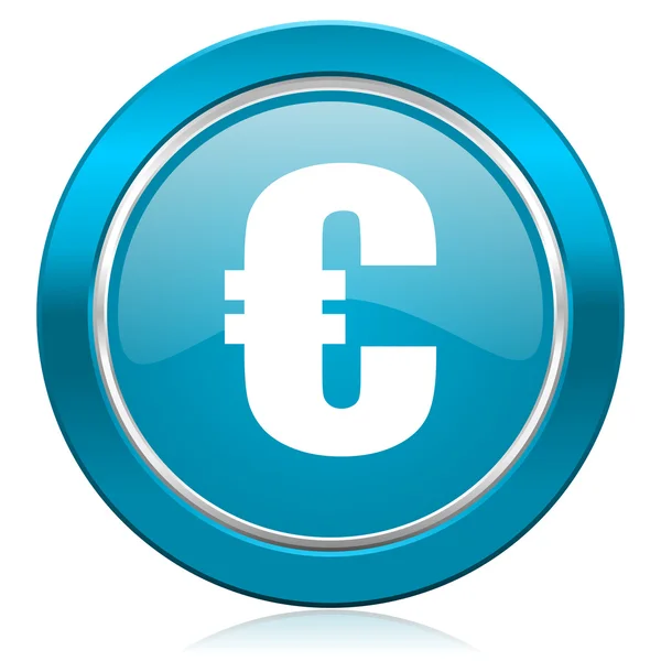 Euro icono azul — Foto de Stock