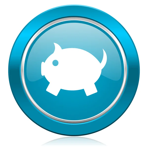 Piggy banco ícone azul — Fotografia de Stock