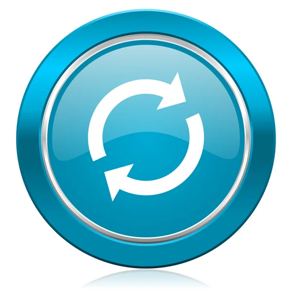 Recarga icono azul signo de actualización — Foto de Stock