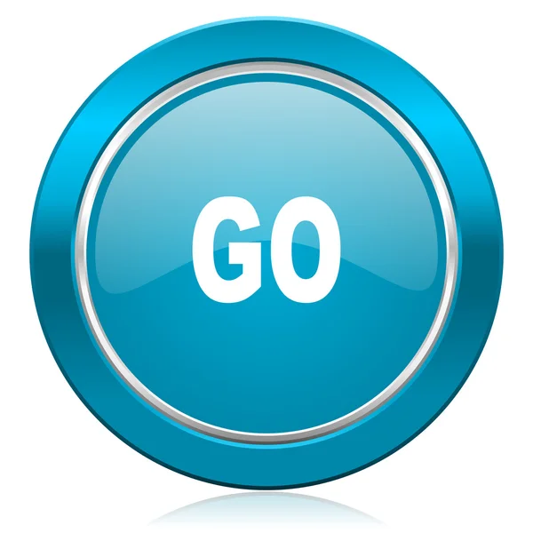 Go blue icon — Stock Photo, Image