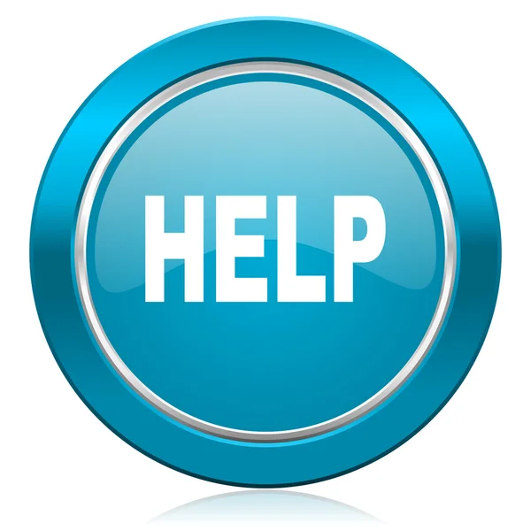 Help blue icon — Stock Photo, Image