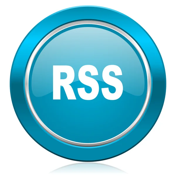 Синий значок RSS — стоковое фото
