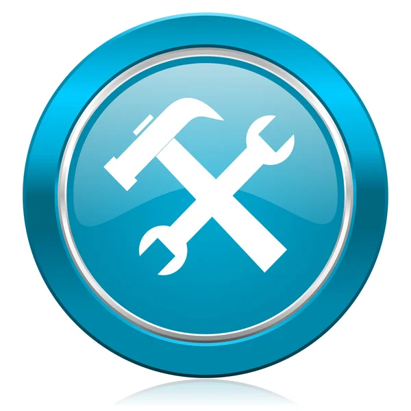 Hulpprogramma's blauwe pictogram dienst teken — Stockfoto