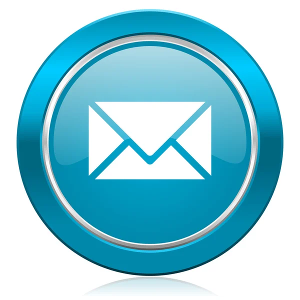 电子邮件蓝色图标邮政标志 — 图库照片