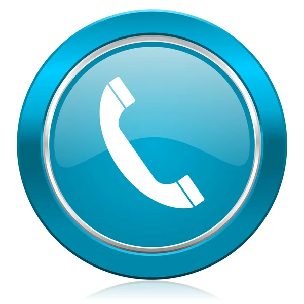 Phone blue icon telephone sign — Stock Photo, Image