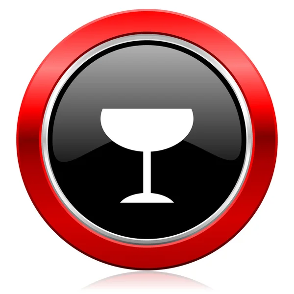 Значок алкоголю скляний знак — стокове фото