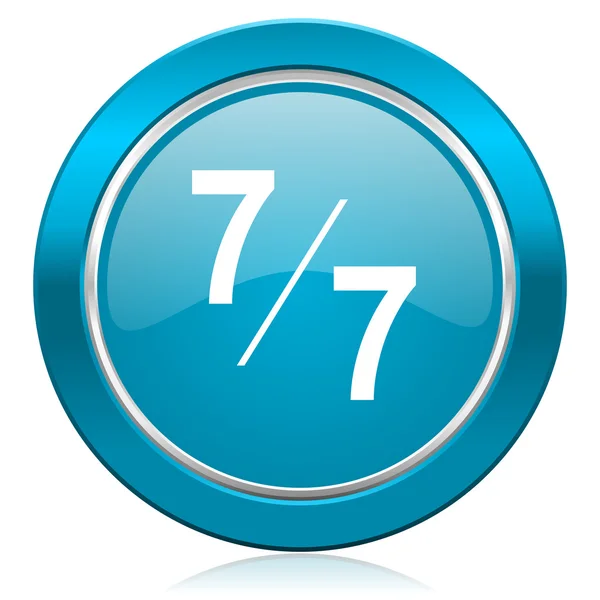 7 per 7 blue icon — Stock Photo, Image