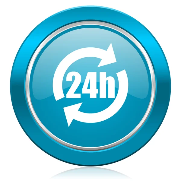 24h niebieski ikona — Zdjęcie stockowe