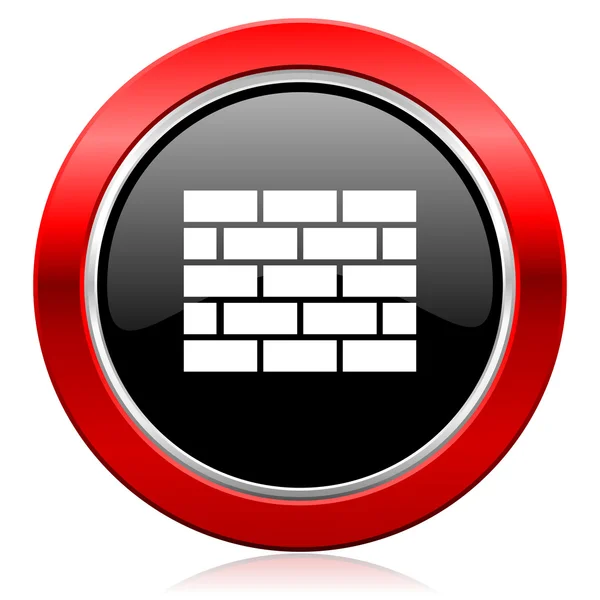 Brána firewall ikonu cihlová zeď znamení — Stock fotografie