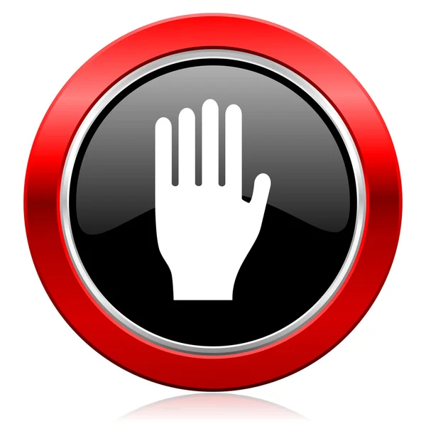 Stop icon hand sign — Stock Photo, Image