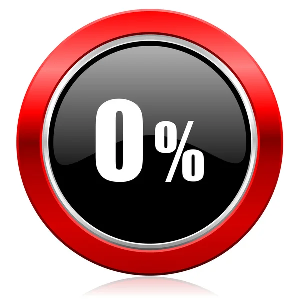 Nápis-na prodej ikona 0 procent — Stock fotografie