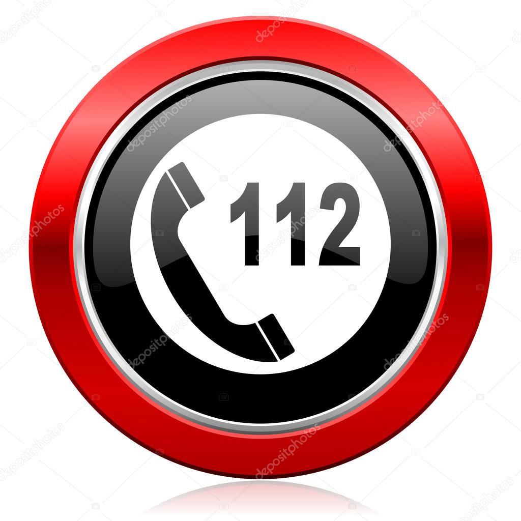 Emergency call icon 112 call sign — Stock Photo