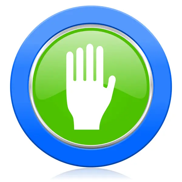 Stop icona segno della mano — Foto Stock