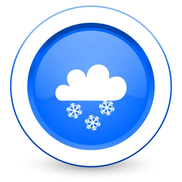 Snowing icon waether forecast sign — Stock Photo, Image