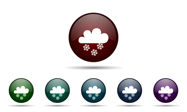 Snowing icon waether forecast sign — Stock Photo, Image