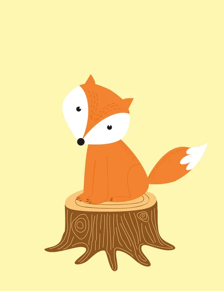 Cute little fox — Stock Vector