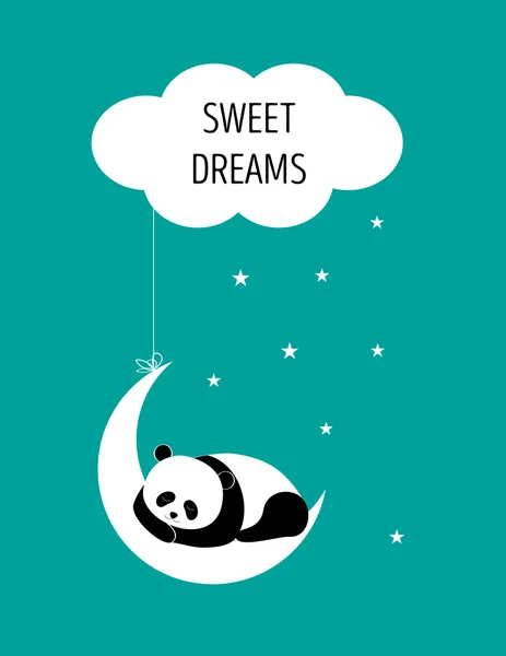 Sweet dreams with panda — Stock Vector