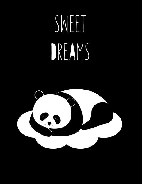 Sweet dreams with panda — Stock Vector