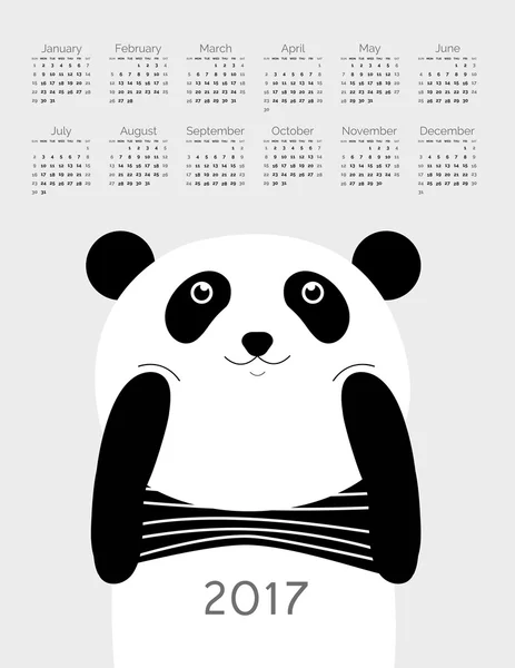 Calendario para 2017 — Vector de stock