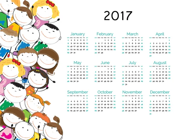 Ημερολόγιο για το 2017 — Διανυσματικό Αρχείο