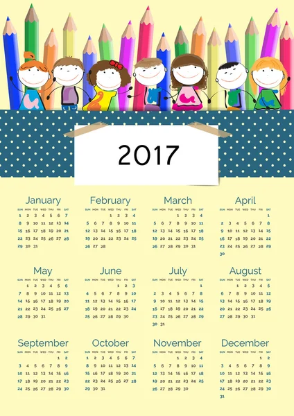 Kalender für 2017 — Stockvektor