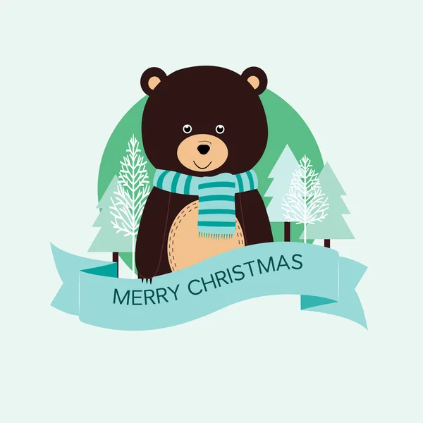 Aranyos karácsonyi kártya — Stock Vector