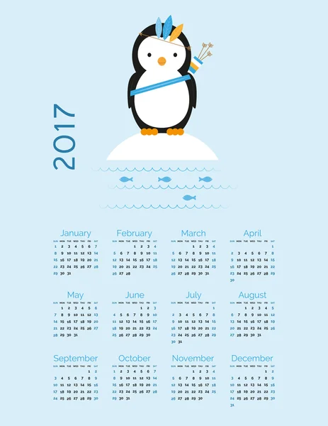 Calendar for 2017 — Stock Vector