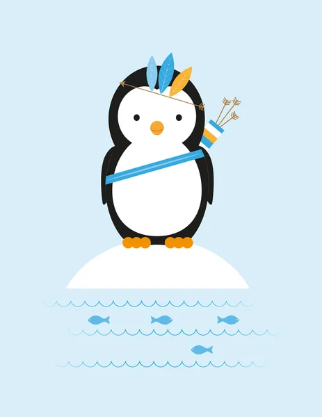 Jag är modig pingvin — Stock vektor