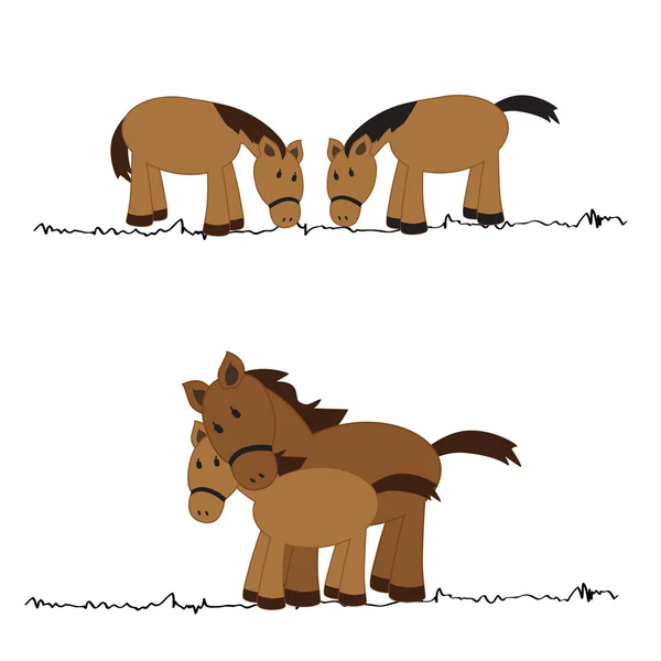 Schattig paarden — Stockvector