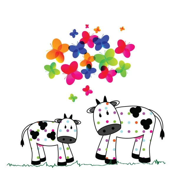 Χαριτωμένα αγελάδες — Διανυσματικό Αρχείο