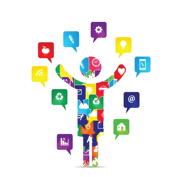 Ikony sociálních médií — Stockový vektor
