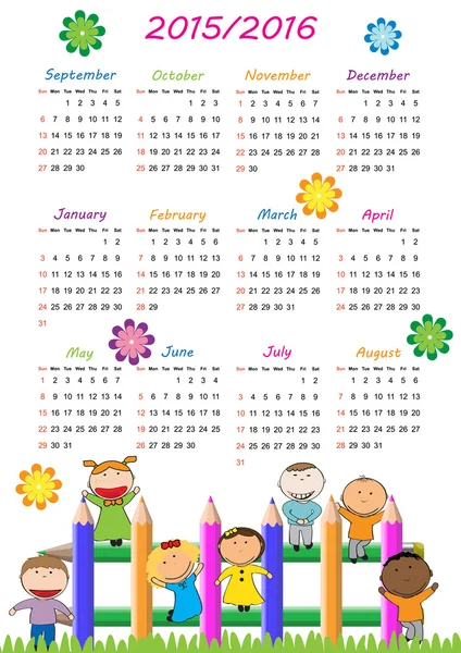 Calendario escolar — Archivo Imágenes Vectoriales