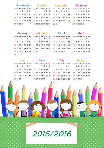 Calendario escolar — Archivo Imágenes Vectoriales