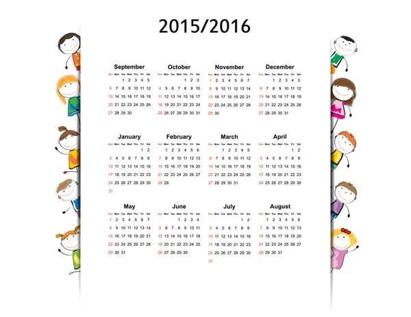 School calendar — Stock Vector