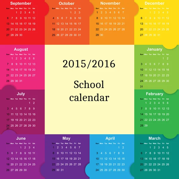 Calendrier scolaire — Image vectorielle