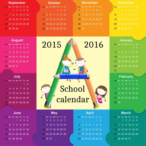 Calendrier scolaire — Image vectorielle