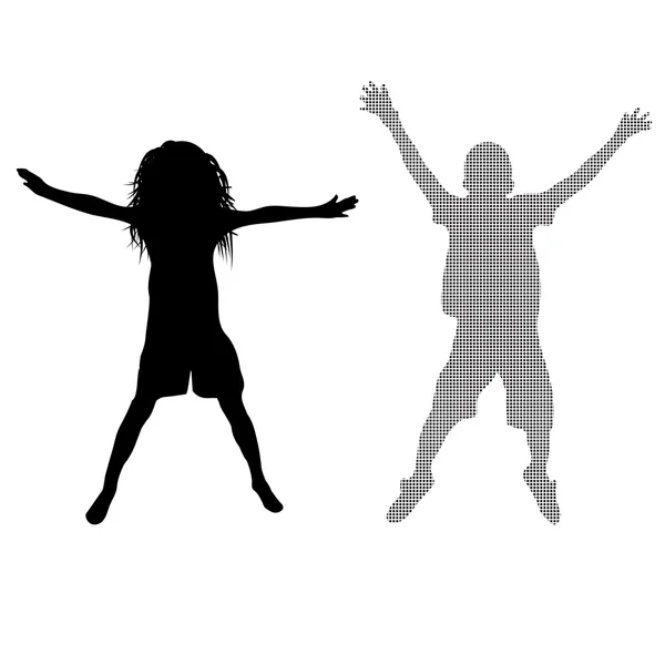 Silhouet kinderen — Stockvector