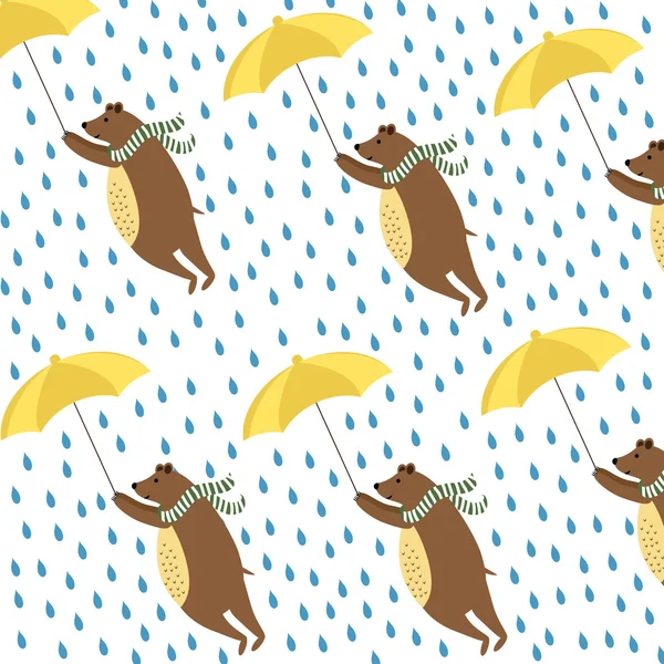 Bears with umbrellas — Stock Vector