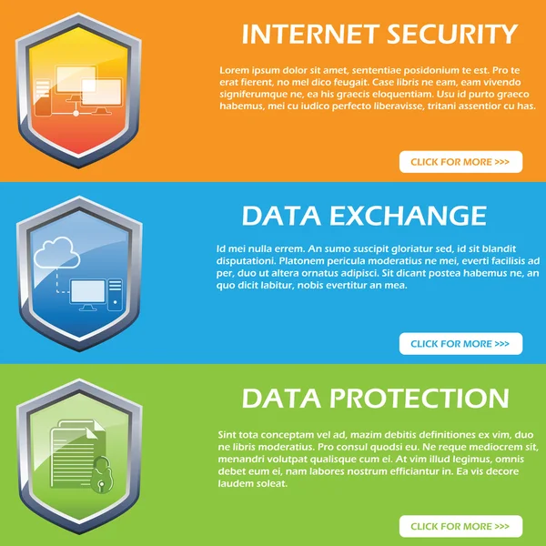 Интернет-безопасности, защиты данных — стоковый вектор