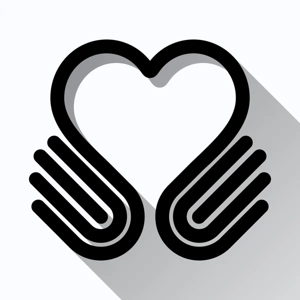 Manos símbolo del corazón — Archivo Imágenes Vectoriales