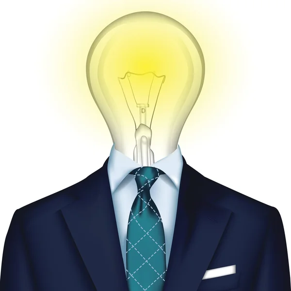 IDEA, Tuxedo with light bulb — Stock Vector