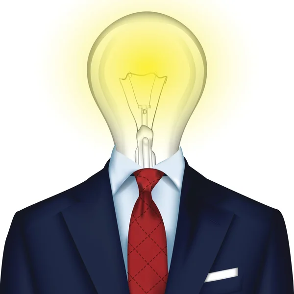 IDEA, Tuxedo with light bulb — Stock Vector