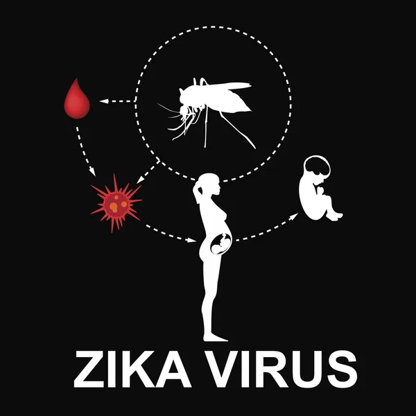 Zika virus znamení — Stockový vektor