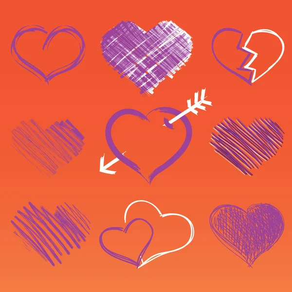 Set symbolen harten — Stockvector