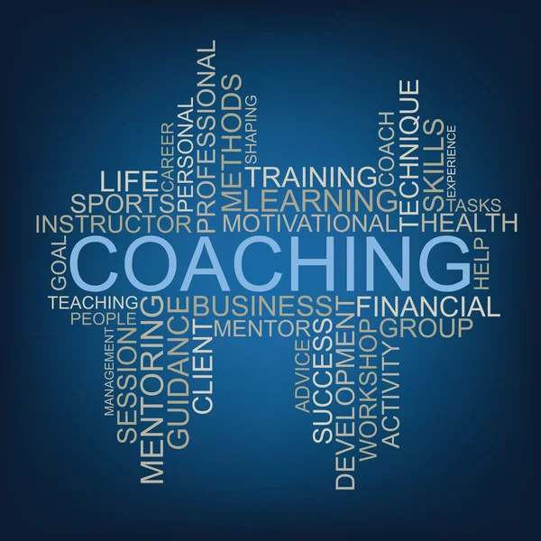 Nuvola di tag di coaching — Vettoriale Stock