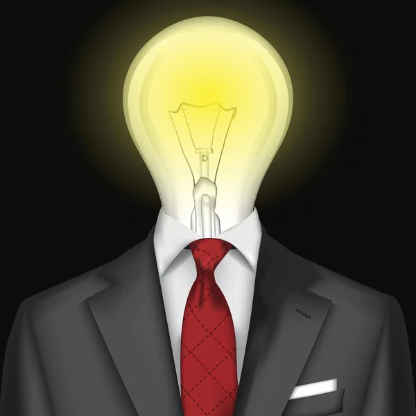 IDEA, Tuxedo with light bulb — Stock Vector