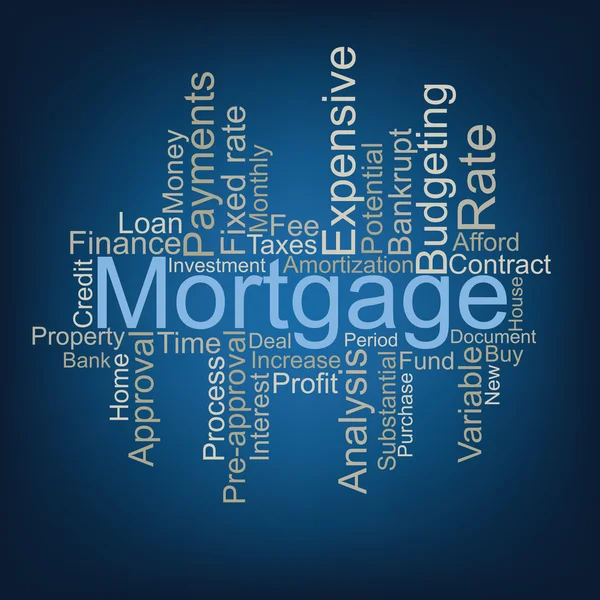 Kredyt hipoteczny tag cloud — Wektor stockowy