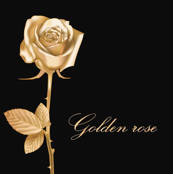 Grußkarte mit goldener Rose — Stockvektor