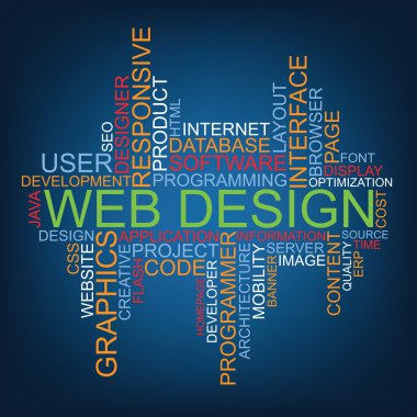 Web Design tag cloud clipart