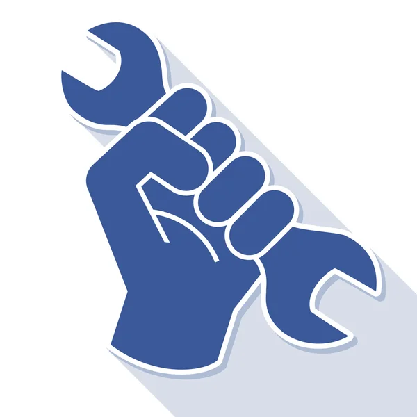 レンチで拳革命のシンボル — ストックベクタ